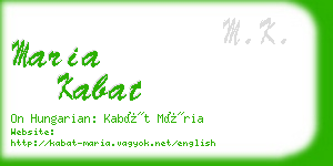 maria kabat business card